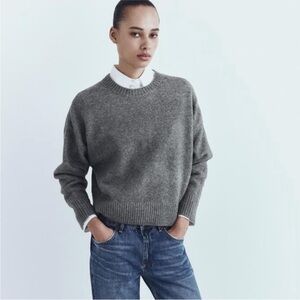 Zara Grey Crewneck Sweater